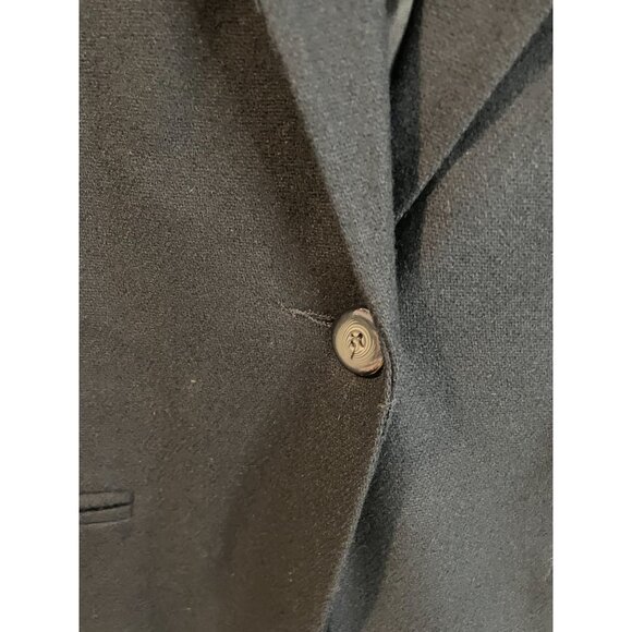Sag Harbor Womens Black Wool Blazer Size 14 Velvet Collar Lining - Picture 4 of 13